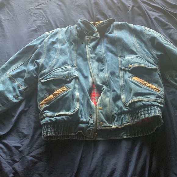 Context flannel lined jean jacket size L. - Picture 1 of 3